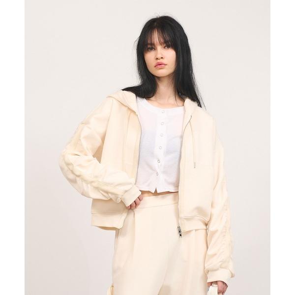 パーカー 「Nora Lily」「elle」Line Gathering Sleeve Short ...