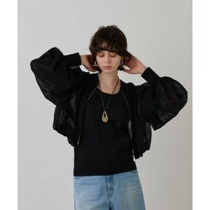 ブルゾン アウター シアーニットバルーンジャケット レディース