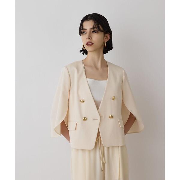 ジャケット ノーカラージャケット ラップスリーブジャケット レディース