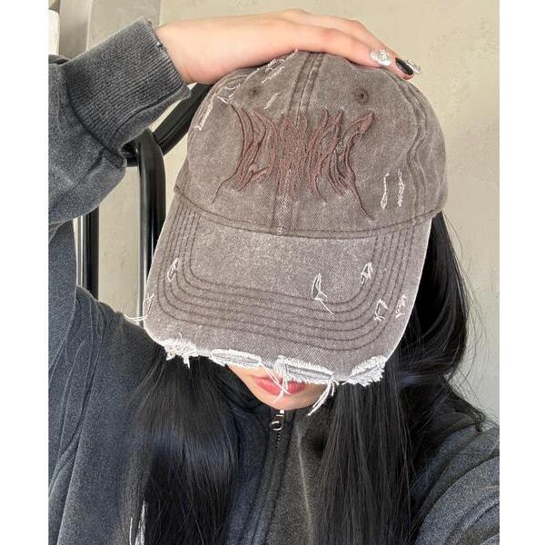 キャップ 帽子 WEGO/トライバルロゴダメージピグメントキャップ レディース