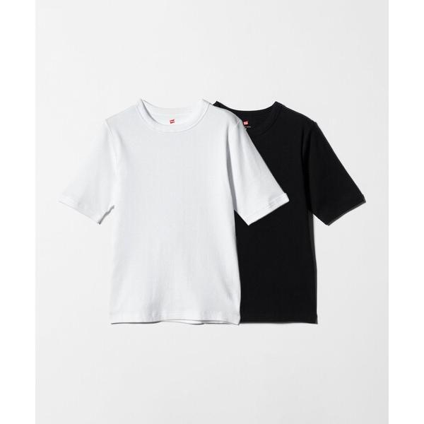 tシャツ 「別注」「Hanes」2PACK リブ Tシャツ レディース