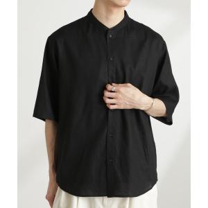 MEN'S MELROSE シャツ リネンライクスラブエステル / スタンダード半袖