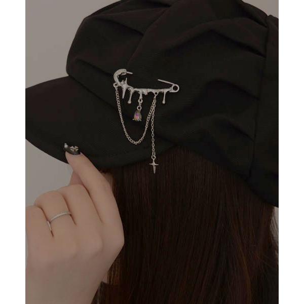 ブローチ 「resonance」「ユニセックス/男女兼用」シルバーデザイン チェーン ピンブローチ「...