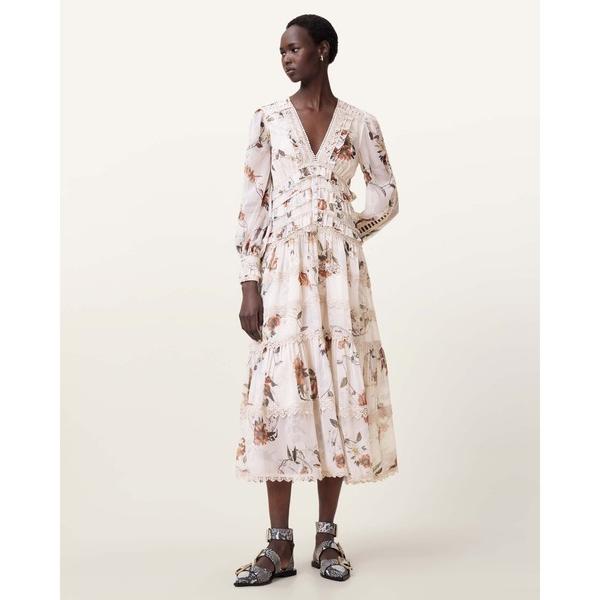 ワンピース ZORA FLORAL RUFFLE MIDI DRESS | ZORA フローラル フ...