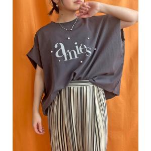 tシャツ パール+ロゴボックスTシャツ レディース