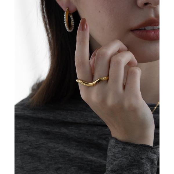 指輪 リング 金属アレルギー対応  ダブルフィンガーリング レディース