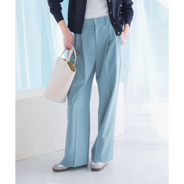 パンツ 防シワハイウエストワイドスラックス レディース