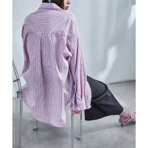 ブラウス シャツ オーバーサイズ ストライプシャツ レディース