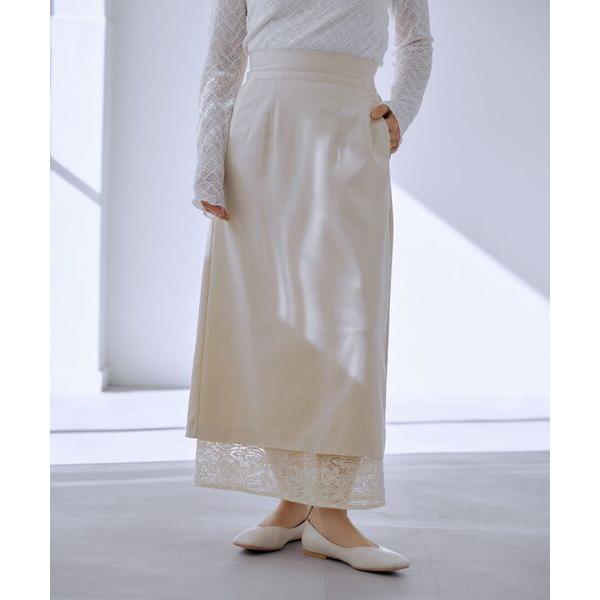 スカート ピーチスキンセパレートレーススカート 「低身長・小柄女性」