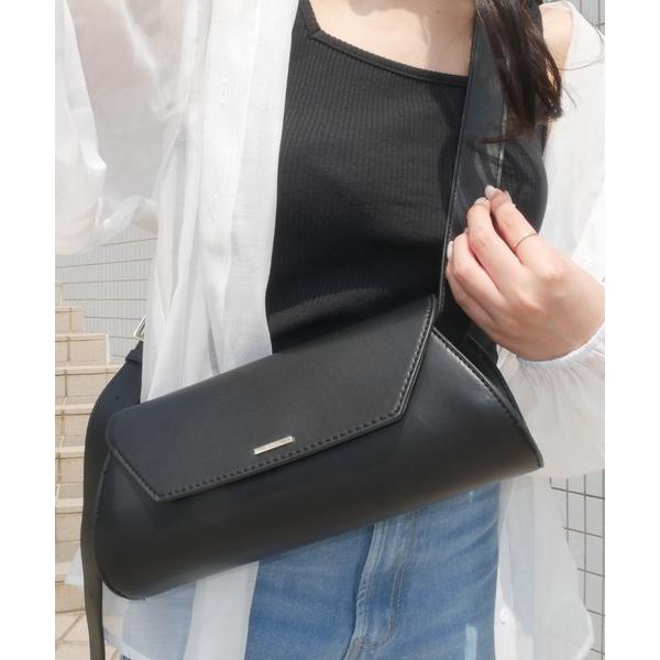 ショルダーバッグ バッグ 横長フラップショルダー レディース