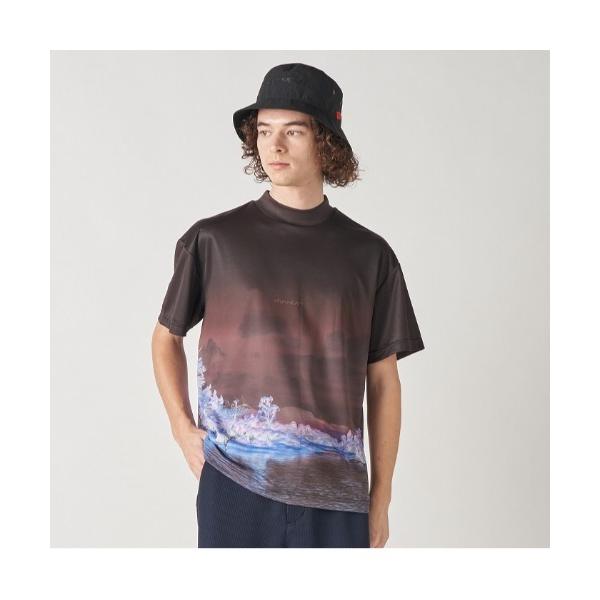 シャツ 「VIVA HEART/GOLF」ダブルメッシュ風景半袖モックネックシャツ メンズ