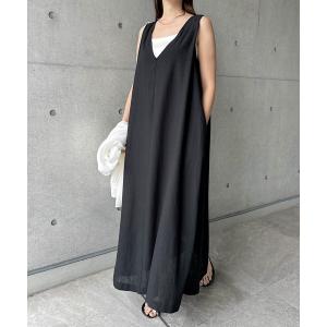 ワンピース リネンライクフレアロングワンピース