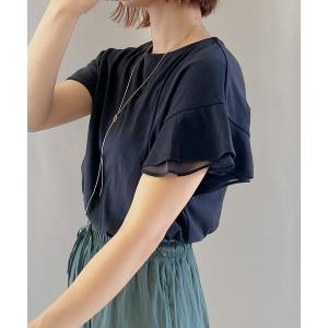 tシャツ 「ハニさら・接触冷感・吸水速乾・ＵＶカット」フリル袖Ｔシャツ レディース