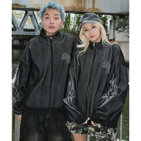 カーディガン SHORT ROUND/トライバルスリーブニットブルゾン メンズ レディース