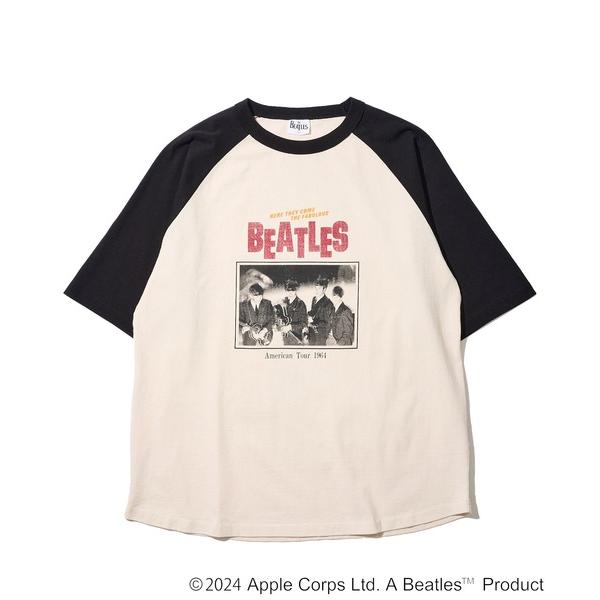 tシャツ 「THE BEATLES/ザ ビートルズ」ツアーフォトプリントラグランスリーブTシャツ/バ...