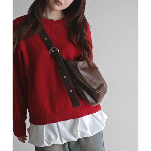 ショルダーバッグ バッグ フェイクレザーバックルショルダーバッグ レディース