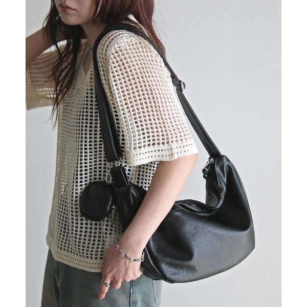 ショルダーバッグ バッグ コインケース付きソフトレザーショルダーバッグ レディース