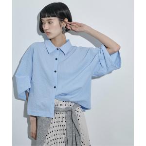 シアサッカー タックハーフスリーブシャツ