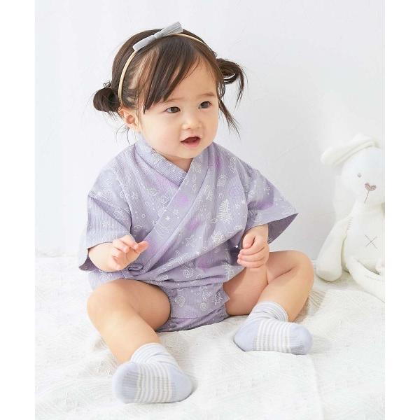 浴衣 着心地やわらか おやすみ甚平 ロンパース キッズ 子供 男の子 女の子