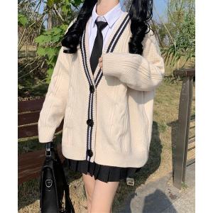 カーディガン 「WARAIJOGO」スクールニットカーディガン(NEZ) メンズ レディース