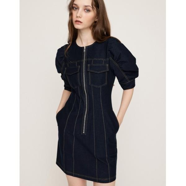 ワンピース BICOLOR STITCH S/OP バイカラー ステッチ ショートワンピース 半袖 ...