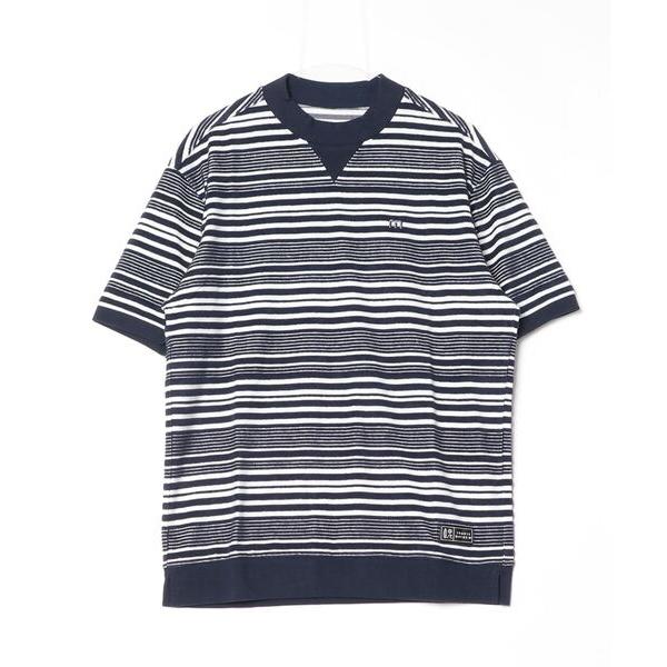 シャツ トラヴィスマシュー  S/S Pile Border Relax Mock メンズ