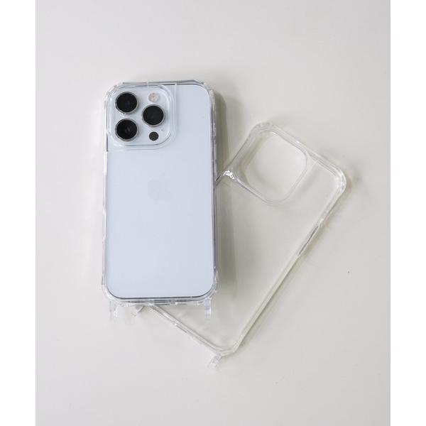 スマホショルダー スマホケース ストラップホール付き クリア iPhoneカバー アイフォンケース ...
