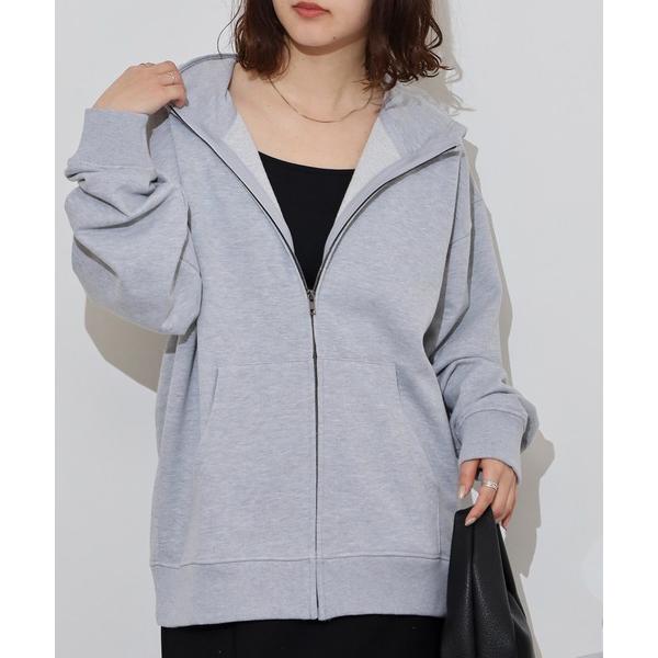 パーカー 裏毛　ワイドシルエット　無地　フルジップパーカー　スウェット メンズ レディース