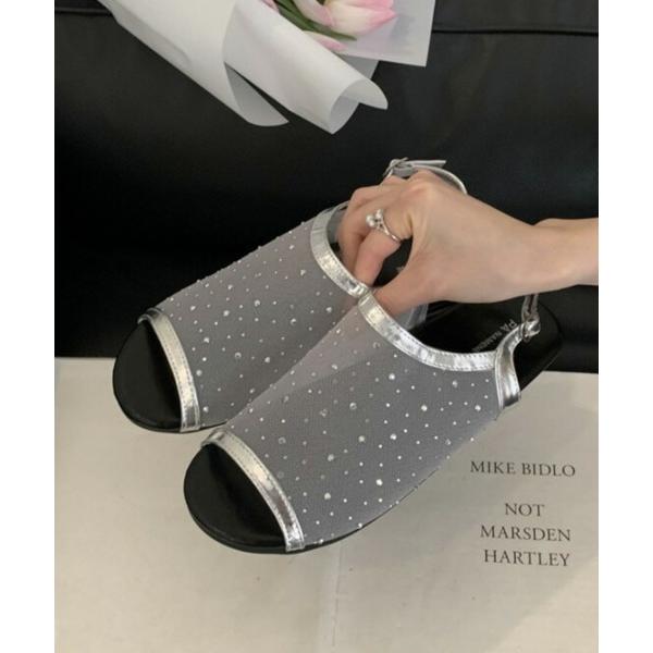 サンダル シアーフラットソールサンダル レディース