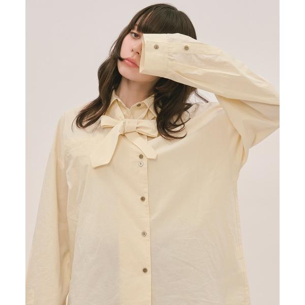 ブラウス シャツ nuance button tie shirt / ニュアンスボタンタイシャツ レ...