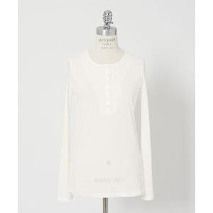 tシャツ 「conte」コットン シアー ヘンリーネック カットソー レディース