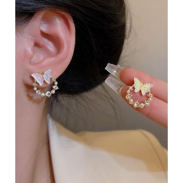 ピアス バタフライサークルピアス レディース