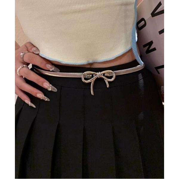 ベルト リボンウエストチェーンベルト レディース