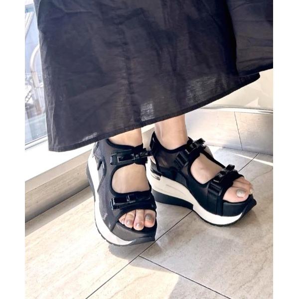 サンダル 「25SS新作」「REZOY」Ｗリボンベルクロストラップスニーカーソールサンダル レディー...