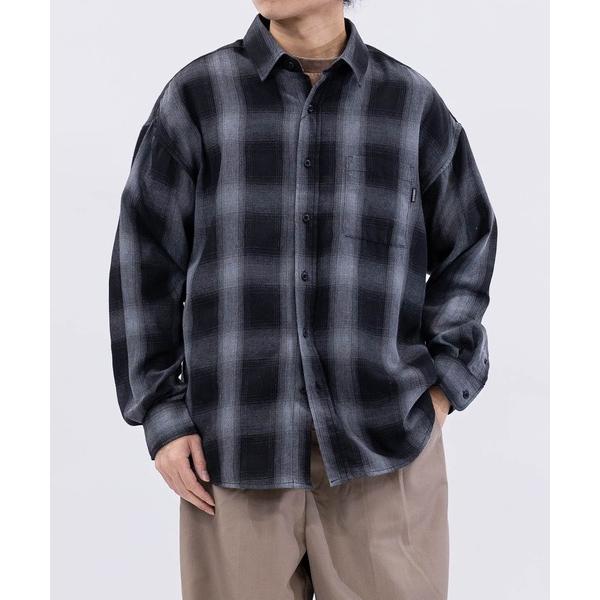 シャツ 「a」ルーズサイズ オンブレ チェックシャツ メンズ レディース
