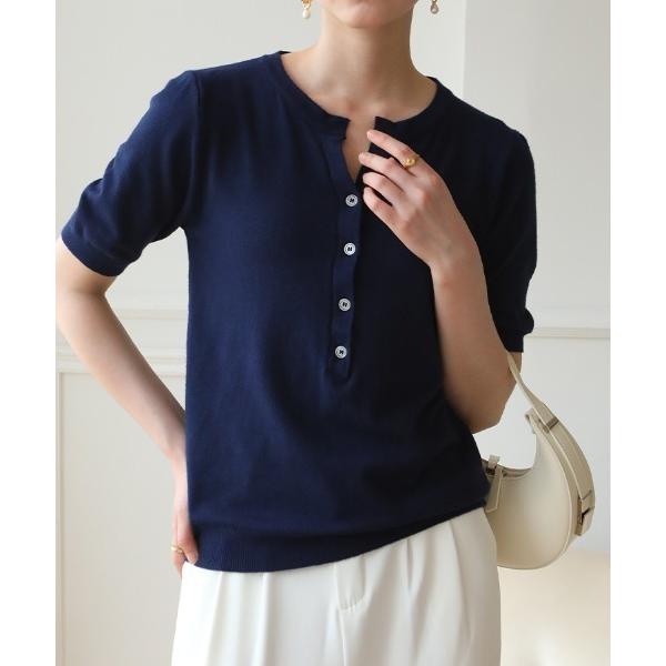 ニット セーター きちんと見えも、抜け感も。 オンオフ頼れるヘンリーネックニット。 レディース