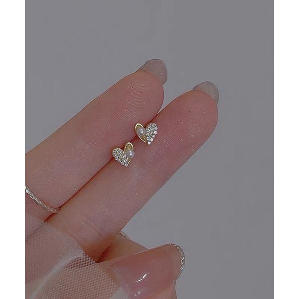 ピアス YU-KA:ジルコニア ＆ パールコンビ ミニピアス zirconia ＆ Pearl co...