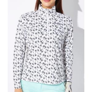 ブラウス シャツ 「marie claire/マリ.クレール」レディースハーフジップ長袖シャツ　小花柄　ゴルフ レディース