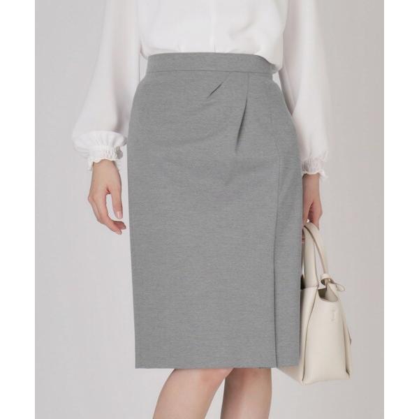 スカート 「洗える／日本製／ジャージ素材」ラップ風タイトスカート