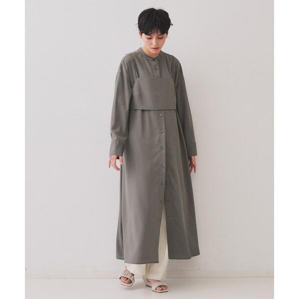 ワンピース 「andGIRL掲載」ビスチェセットシャツワンピース「洗濯機洗い可」