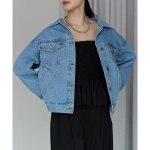 デニムジャケット gジャン ゆるっと 大きめサイズ  デニムジャケット/Gジャン(M，L)2サイズ レディース メンズ