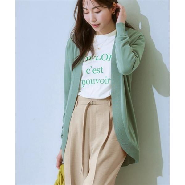 カーディガン 「ひんやり接触冷感」ラウンドトッパーカーディガン（ＵＶカット・毛玉になりにくい）「大き...