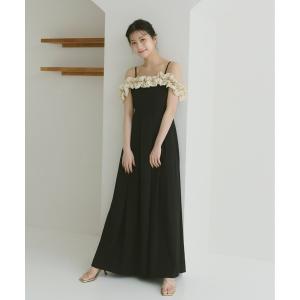 ドレス 「Kanako×Olu.」ショルダーフリルタックワンピース