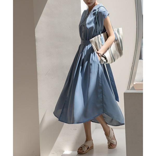 シャツワンピース 夏服に最適！ノースリーブロングシャツワンピース