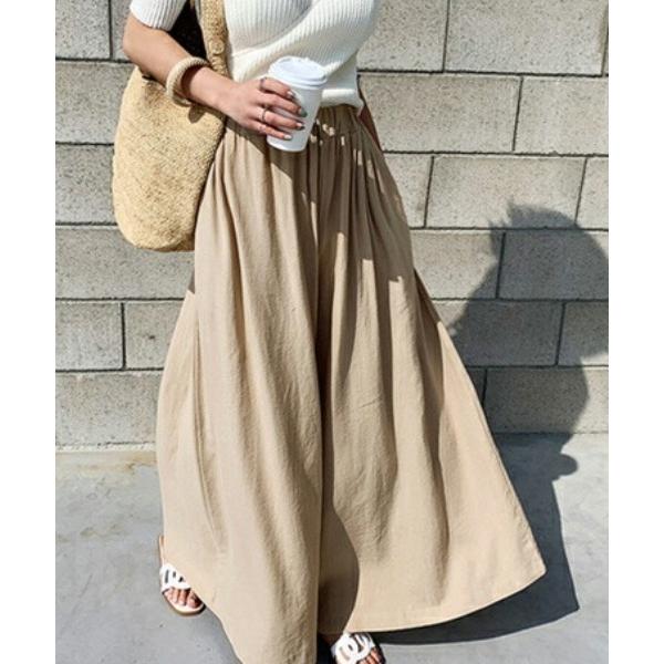 パンツ 「11色展開」スカート見えで大人っぽく。春に映える落ち感フレアキュロット 「ボリューム感が美...