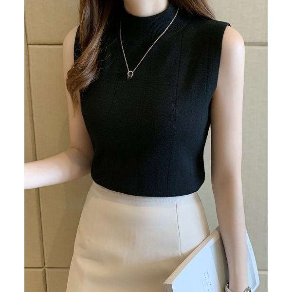 ニット セーター 「9色展開」一枚でも重ね着でも！季節の変わり目に頼れる、春顔ノースリーブ。上品モッ...