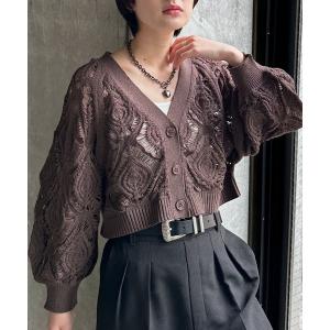 カーディガン スカシリーフニットボレロ 「一部カラーWEB限定」 レディース