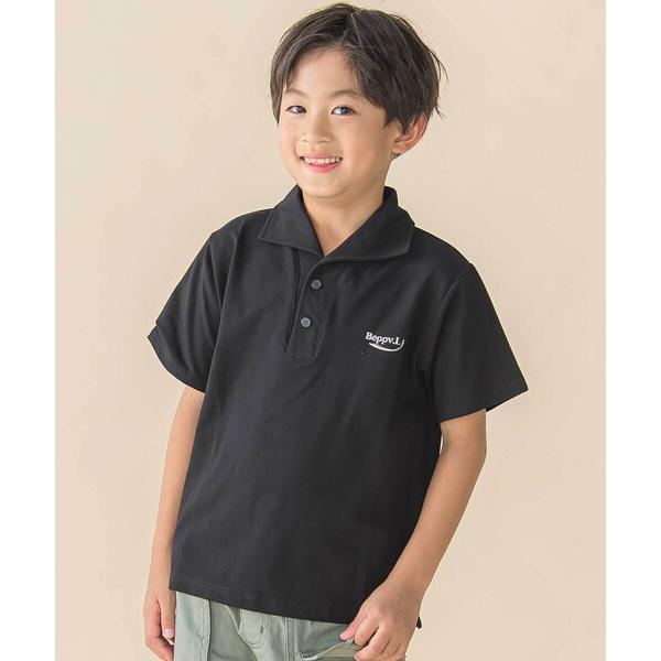 ポロシャツ  オープンカラー風鹿の子半袖ポロシャツ(95~150cm) キッズ 子供服 男の子 女の...