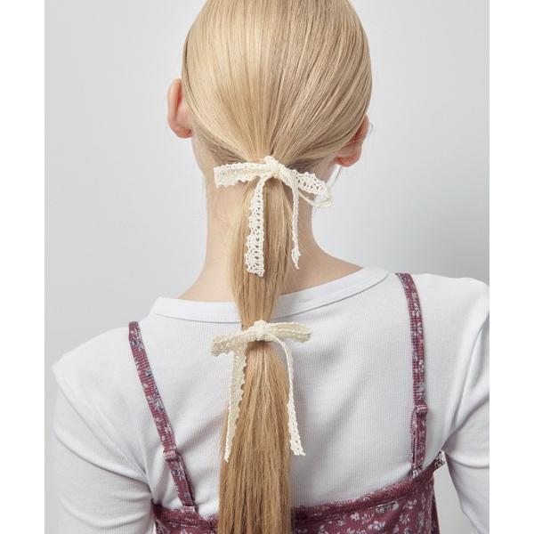 ヘアゴム レース リボン ダブル ヘアカフ