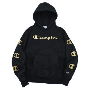 パーカー 「ヴィンテージ古着」Champion 袖ロゴプリント リバースウィーブ パーカー メンズ レディース